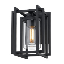 Golden 6071-OWS NB-CLR - Golden Lighting Tribeca 1-light Outdoor Wall in Natural Black